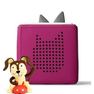 Interactive Pink Audio Story Cube with Dog Figurine